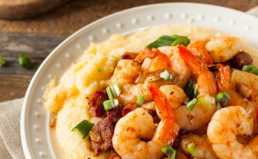 Homemade Shrimp and Grits with Pork and Cheddar